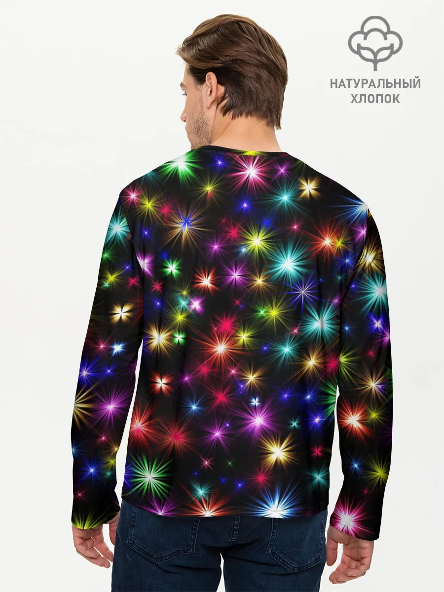 Мужской лонгслив базовый / Яркие звезды