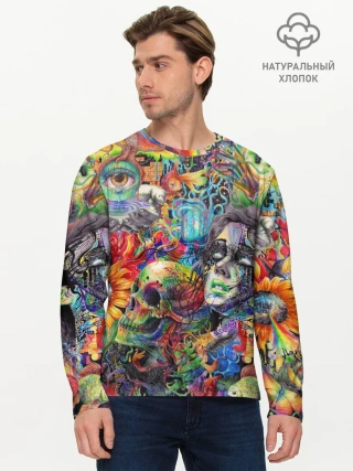Мужской лонгслив базовый / Психоделическое искусство