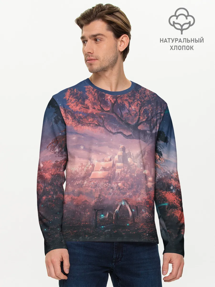 Мужской лонгслив базовый / Anime art tree