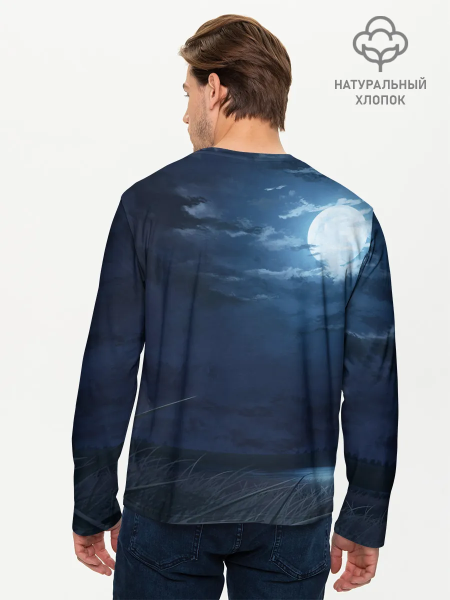 Мужской лонгслив базовый / Ночное поле