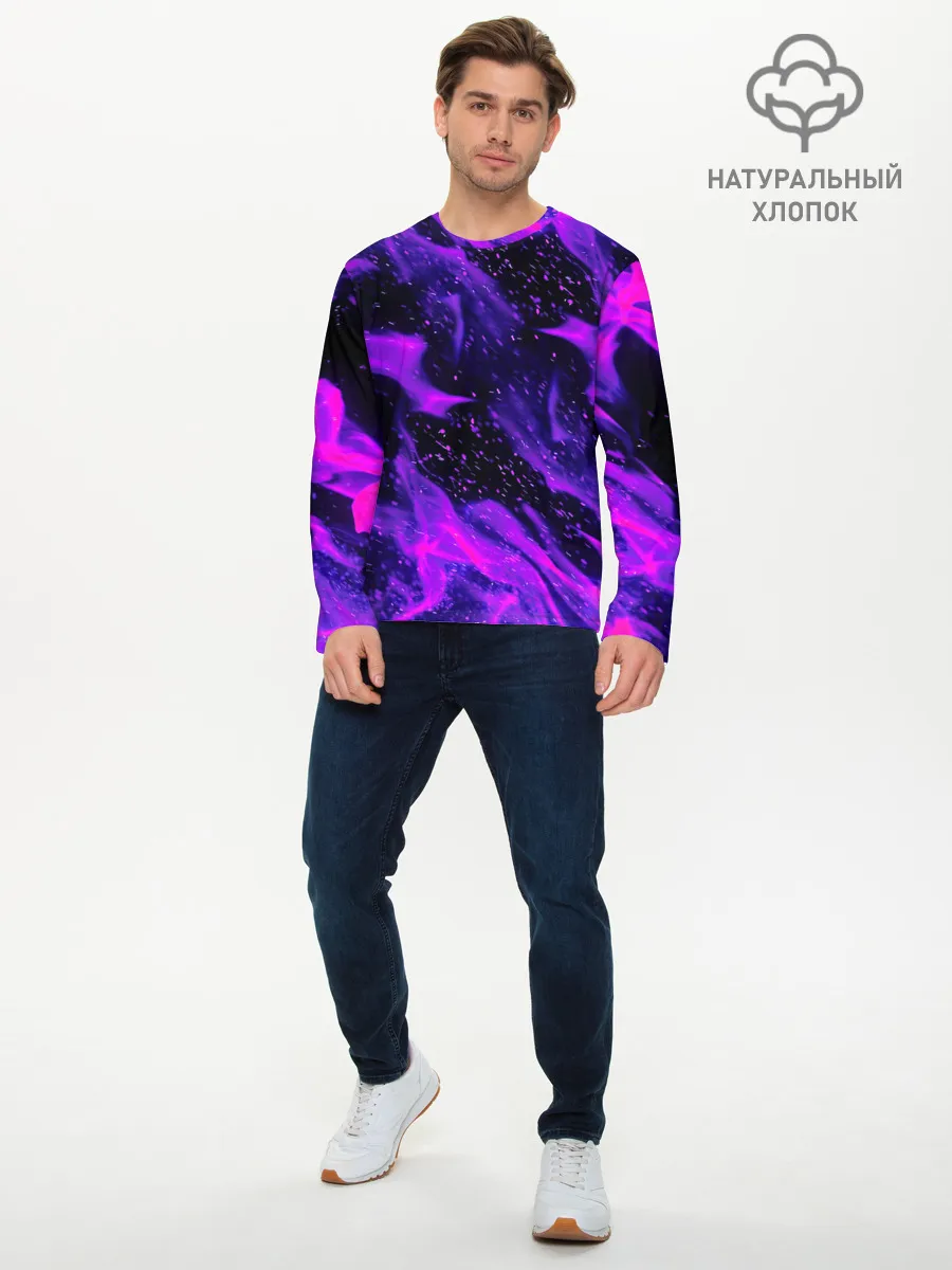 Мужской лонгслив базовый / ФИОЛЕТОВЫЙ ОГОНЬ