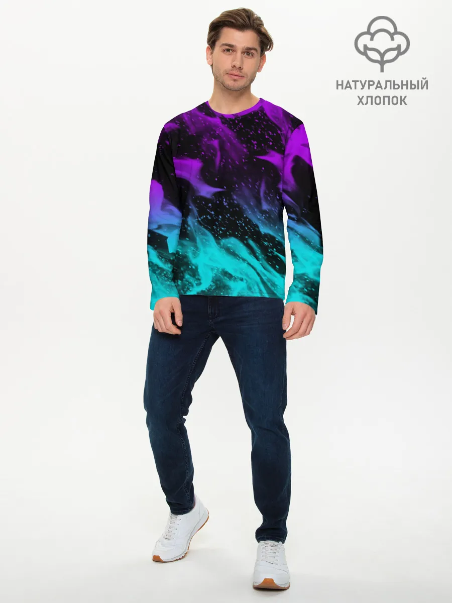 Мужской лонгслив базовый / НЕОНОВЫЙ ОГОНЬ