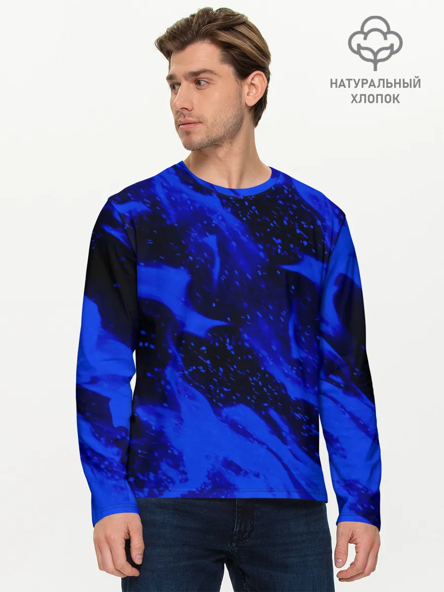 Мужской лонгслив базовый / СИНИЙ ОГОНЬ