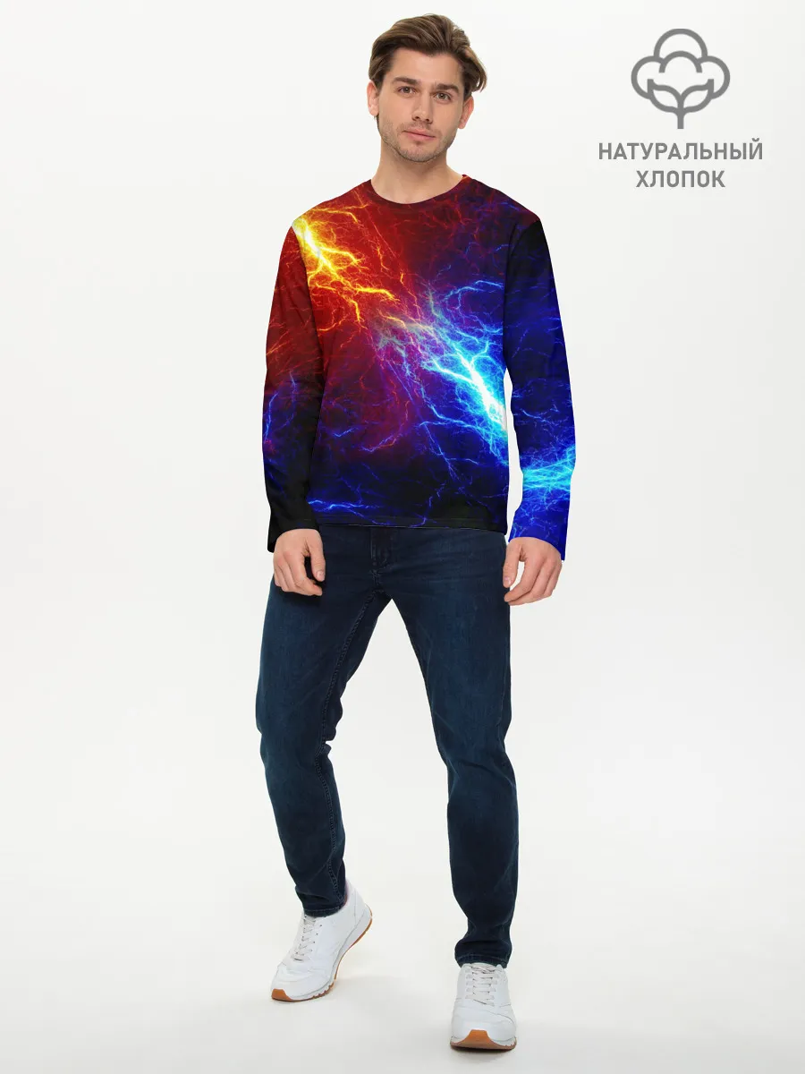 Мужской лонгслив базовый / БИТВА МОЛНИЙ / BATTLE FLASH