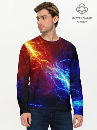 Мужской лонгслив базовый / БИТВА МОЛНИЙ / BATTLE FLASH