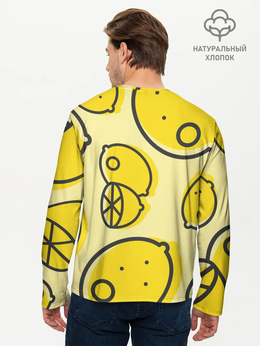 Мужской лонгслив базовый / Лимончики