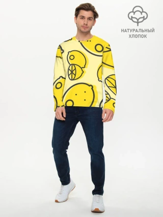 Мужской лонгслив базовый / Лимончики