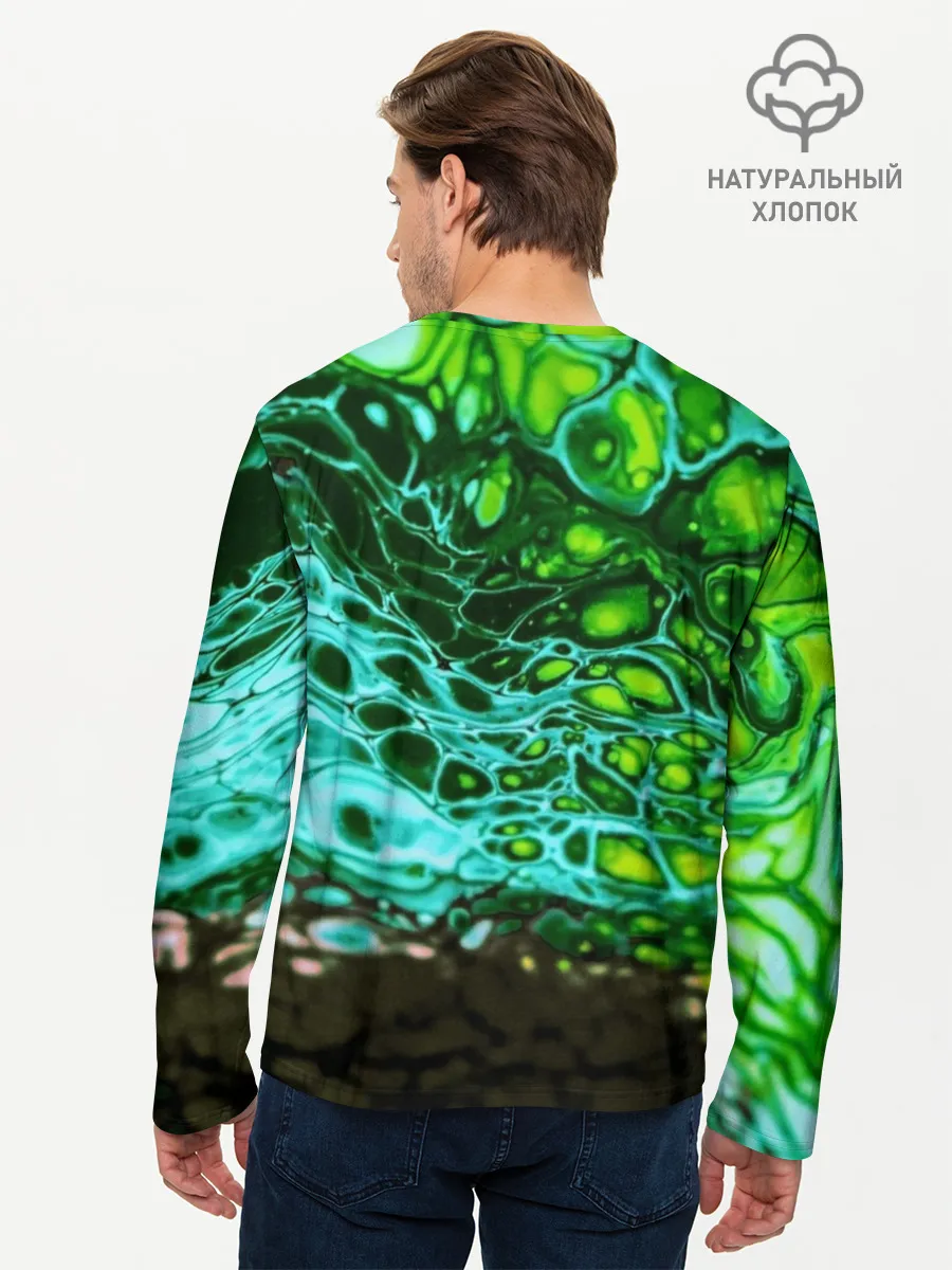 Мужской лонгслив базовый / Кислотные разводы краски