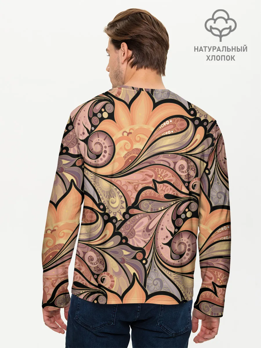 Мужской лонгслив базовый / дудл узоры