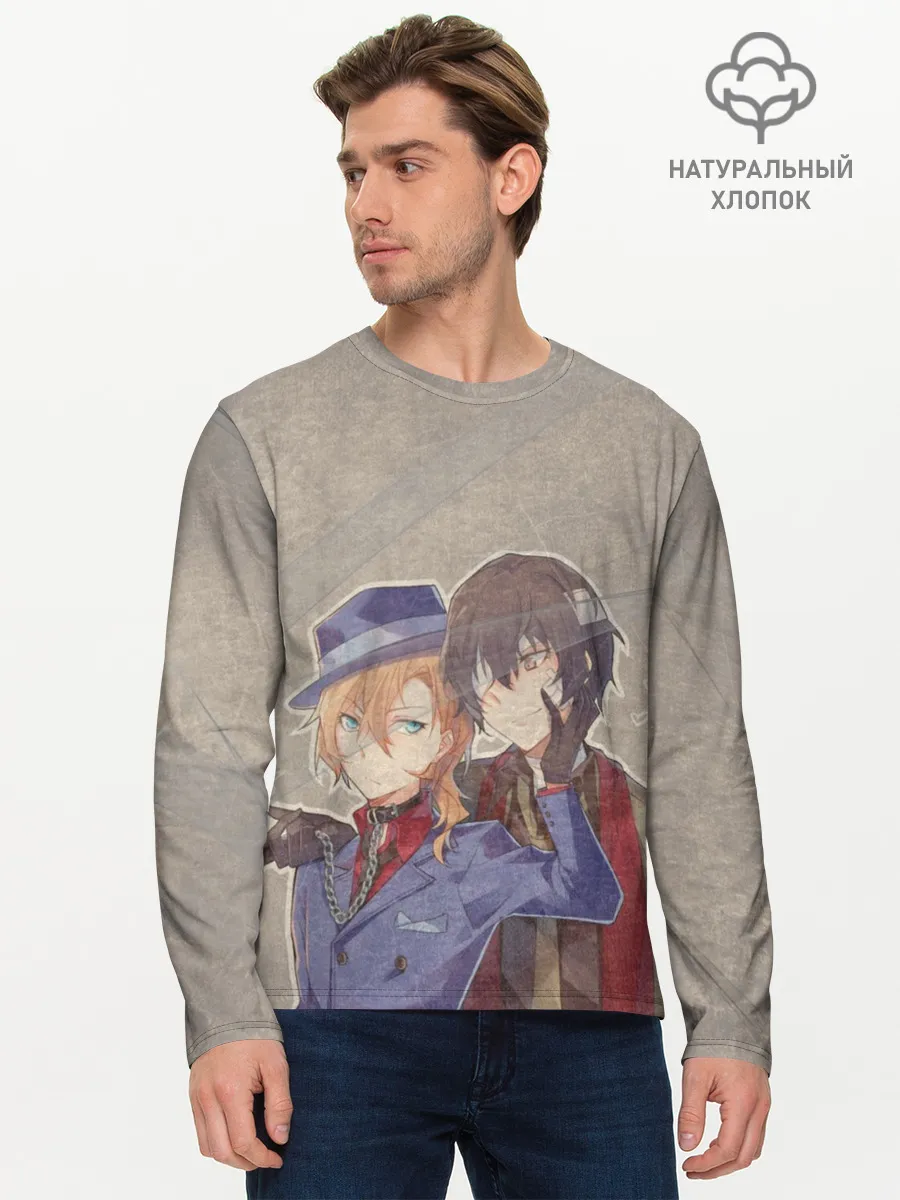 Мужской лонгслив базовый / Дазай и чуя