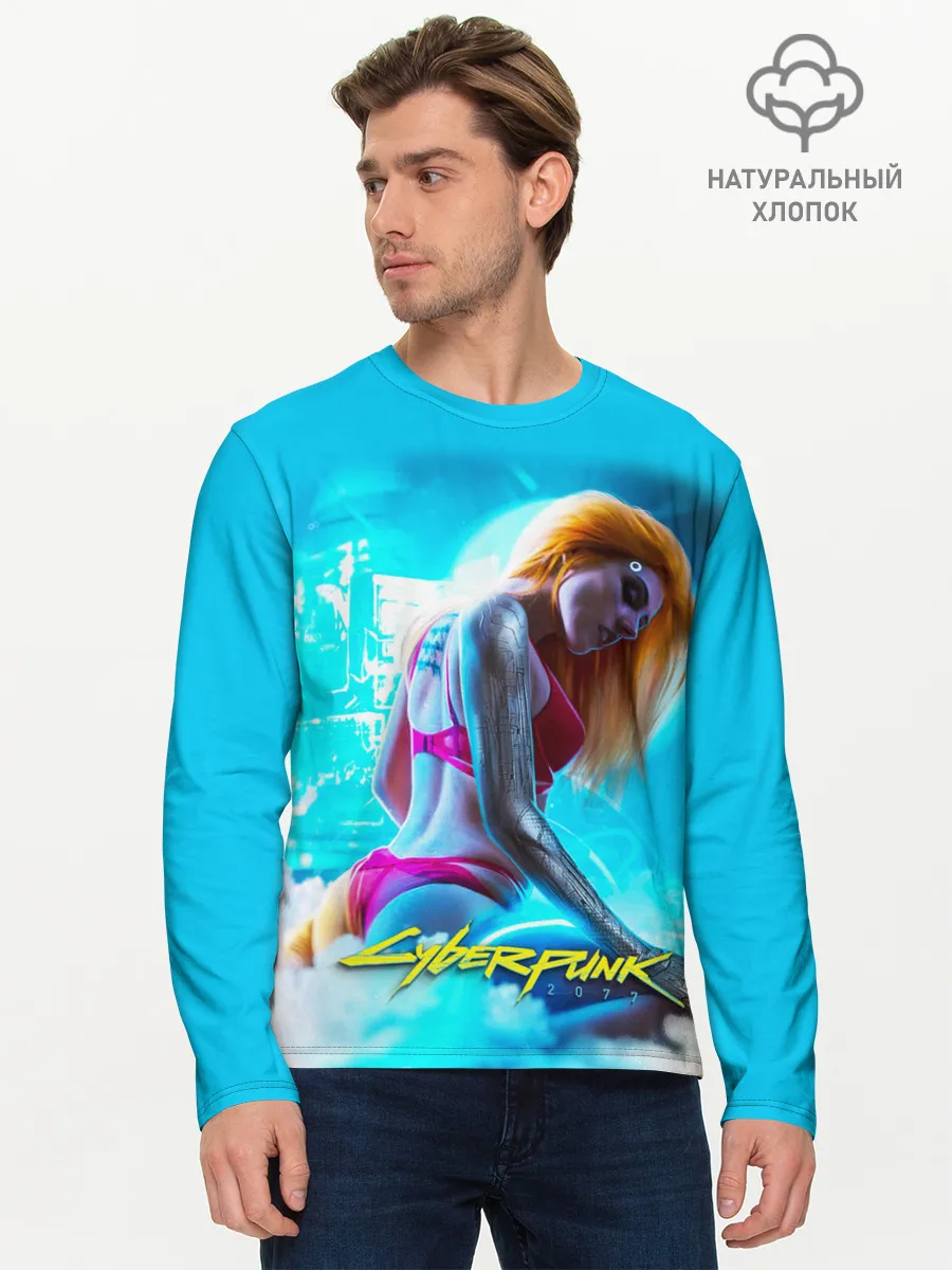 Мужской лонгслив базовый / CYBERPUNK 2077