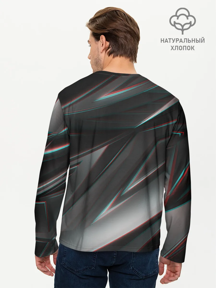 Мужской лонгслив базовый / GEOMETRY STRIPES GLITCH