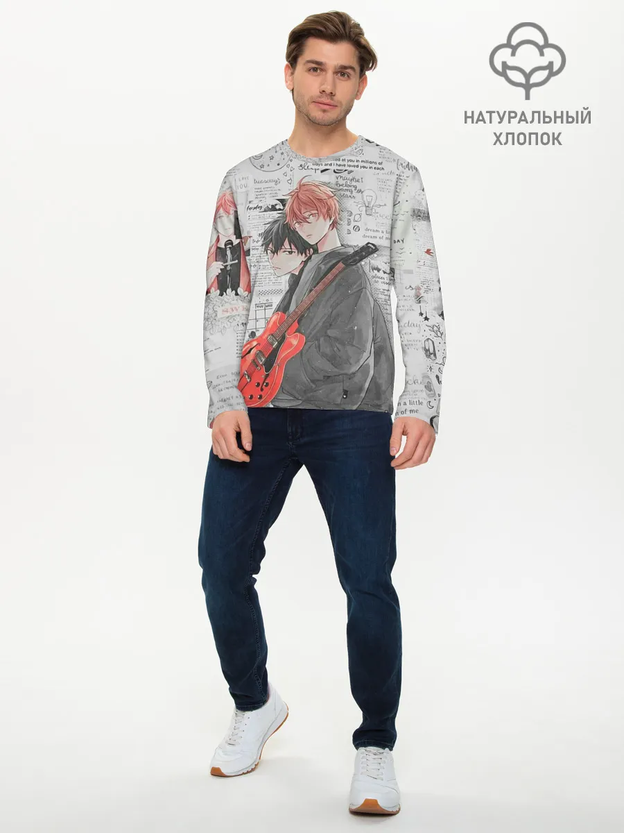 Мужской лонгслив базовый / Сато и Рицу