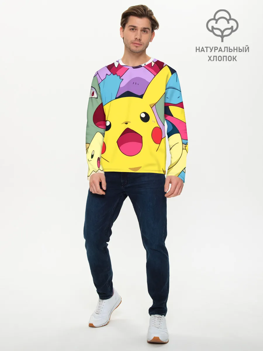 Мужской лонгслив базовый / Pokemon bros