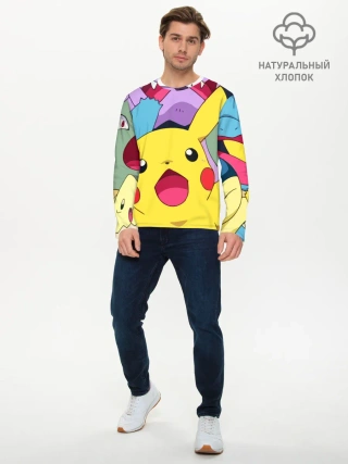 Мужской лонгслив базовый / Pokemon bros