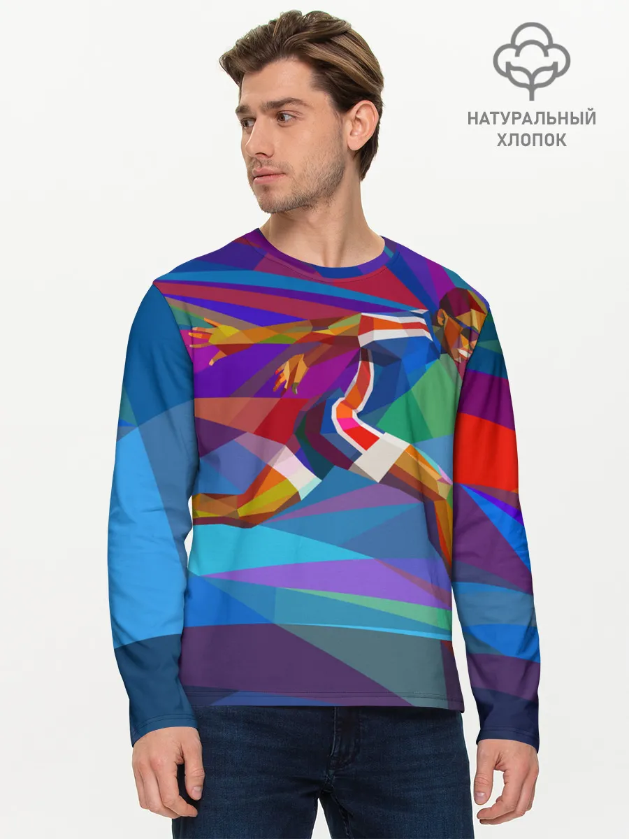 Мужской лонгслив базовый / Абстракция