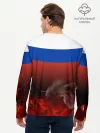 Мужской лонгслив базовый / Россия огонь