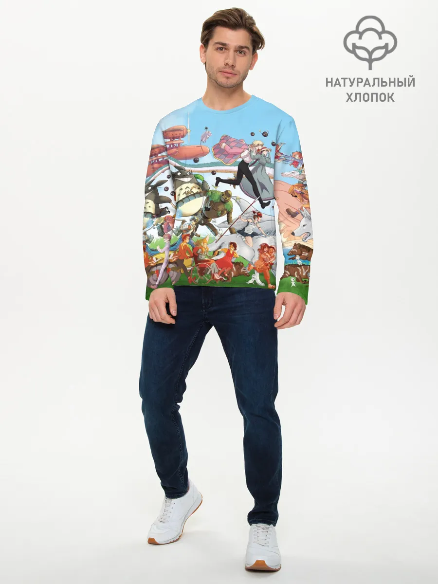 Мужской лонгслив базовый / Studio Ghibli