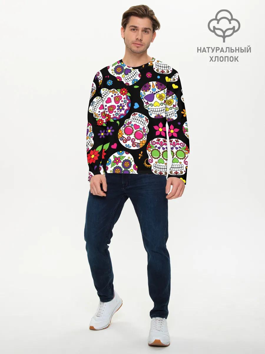 Мужской лонгслив базовый / Шальные черепа