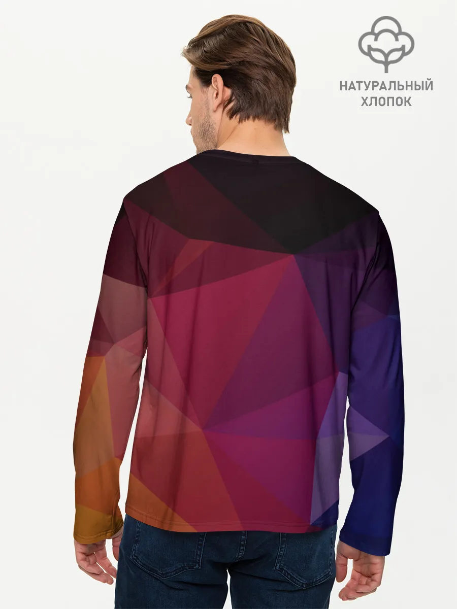 Мужской лонгслив базовый / Полигональный фон