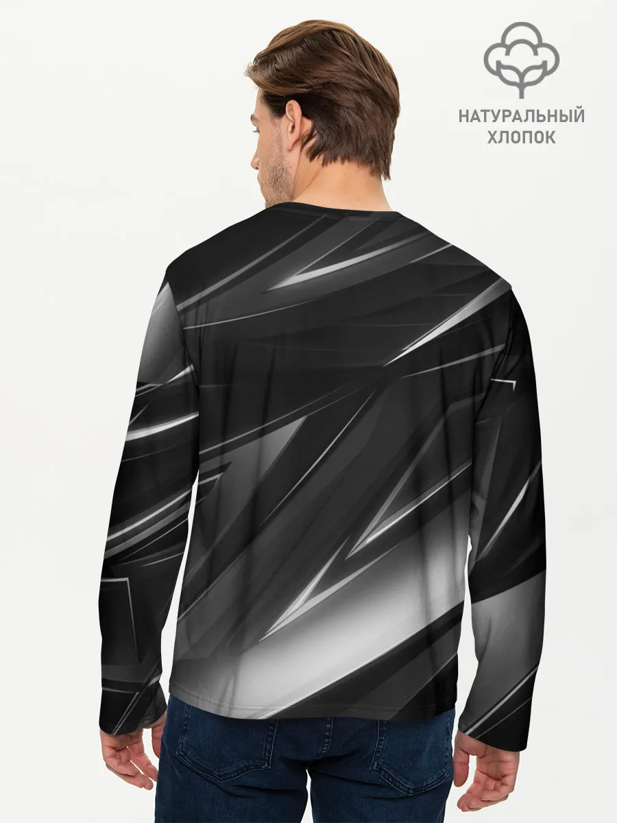 Мужской лонгслив базовый / GEOMETRY STRIPES BLACK & WHITE