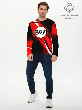 Мужской лонгслив базовый / KIMETSU NO YAIBA абстракция