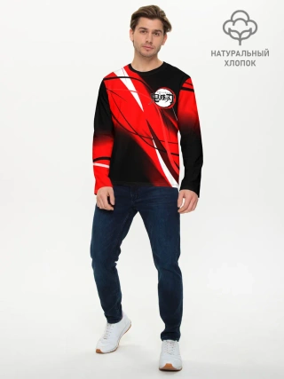 Мужской лонгслив базовый / KIMETSU NO YAIBA маленький лого