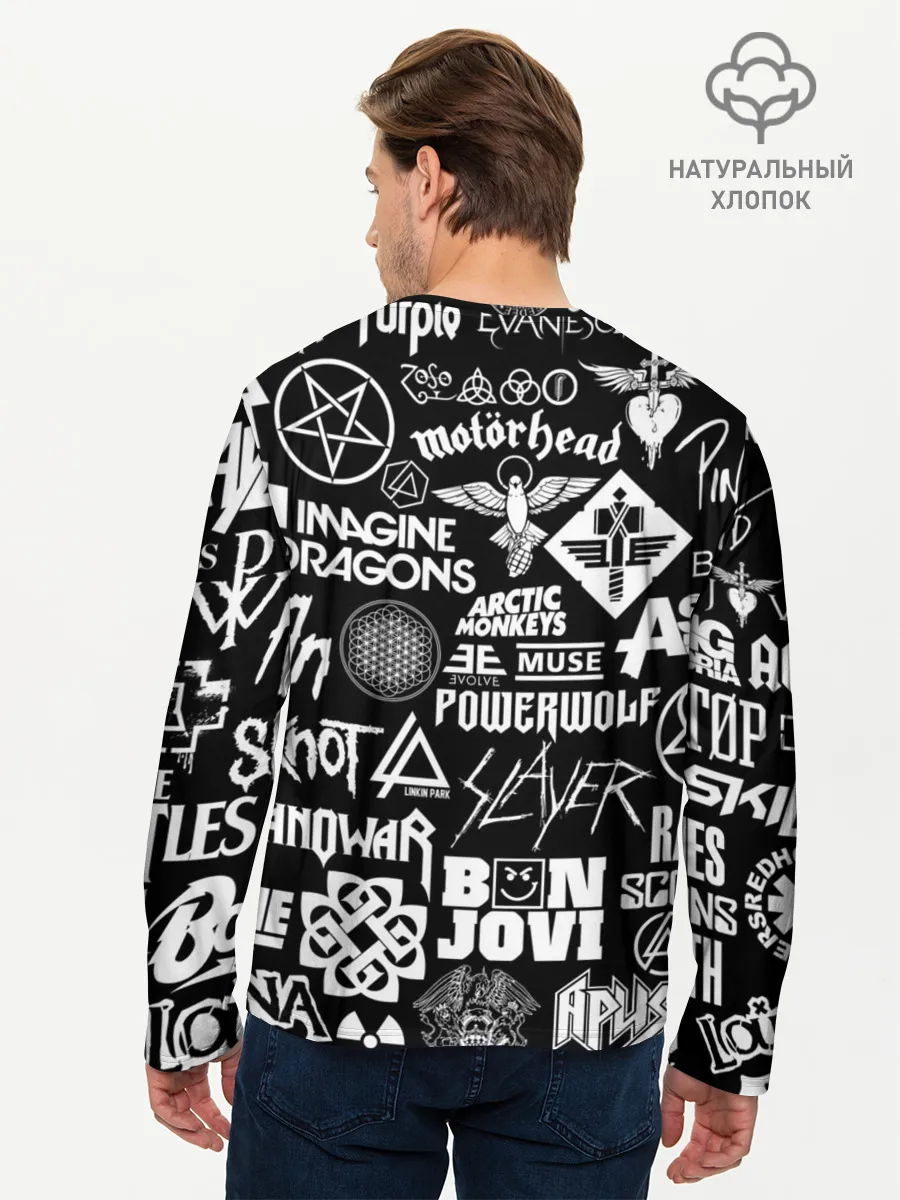 Мужской лонгслив базовый / ЛОГОТИПЫ РОК ГРУПП