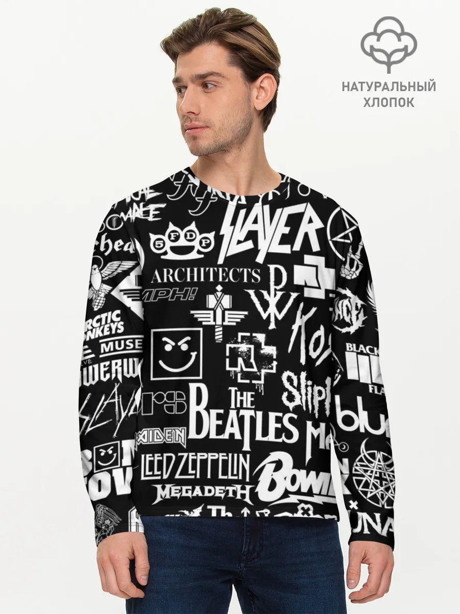 Мужской лонгслив базовый / ЛОГОТИПЫ РОК ГРУПП