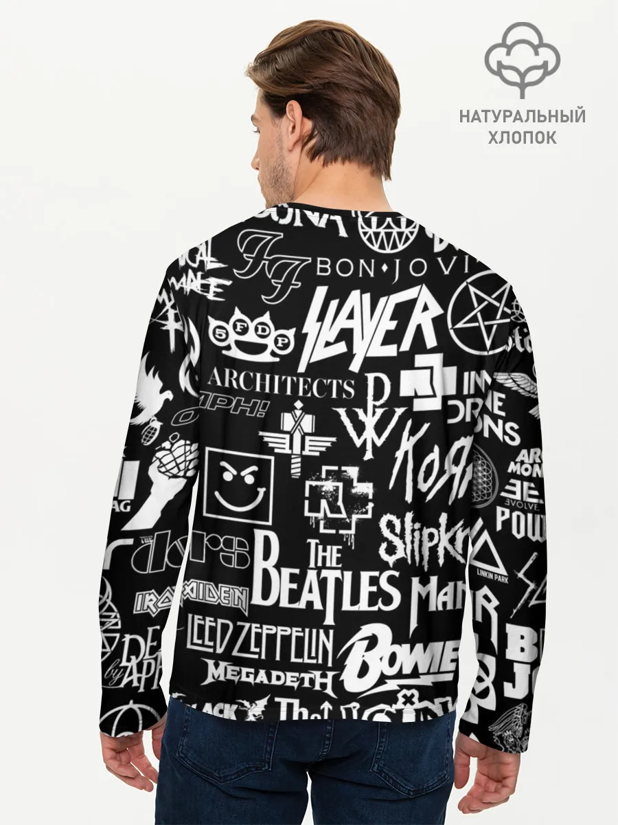 Мужской лонгслив базовый / ЛОГОТИПЫ РОК ГРУПП