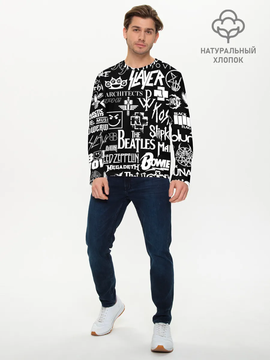 Мужской лонгслив базовый / ЛОГОТИПЫ РОК ГРУПП