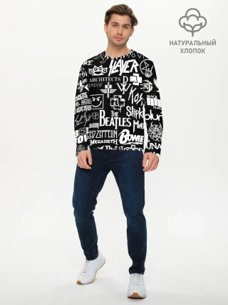 Мужской лонгслив базовый / ЛОГОТИПЫ РОК ГРУПП