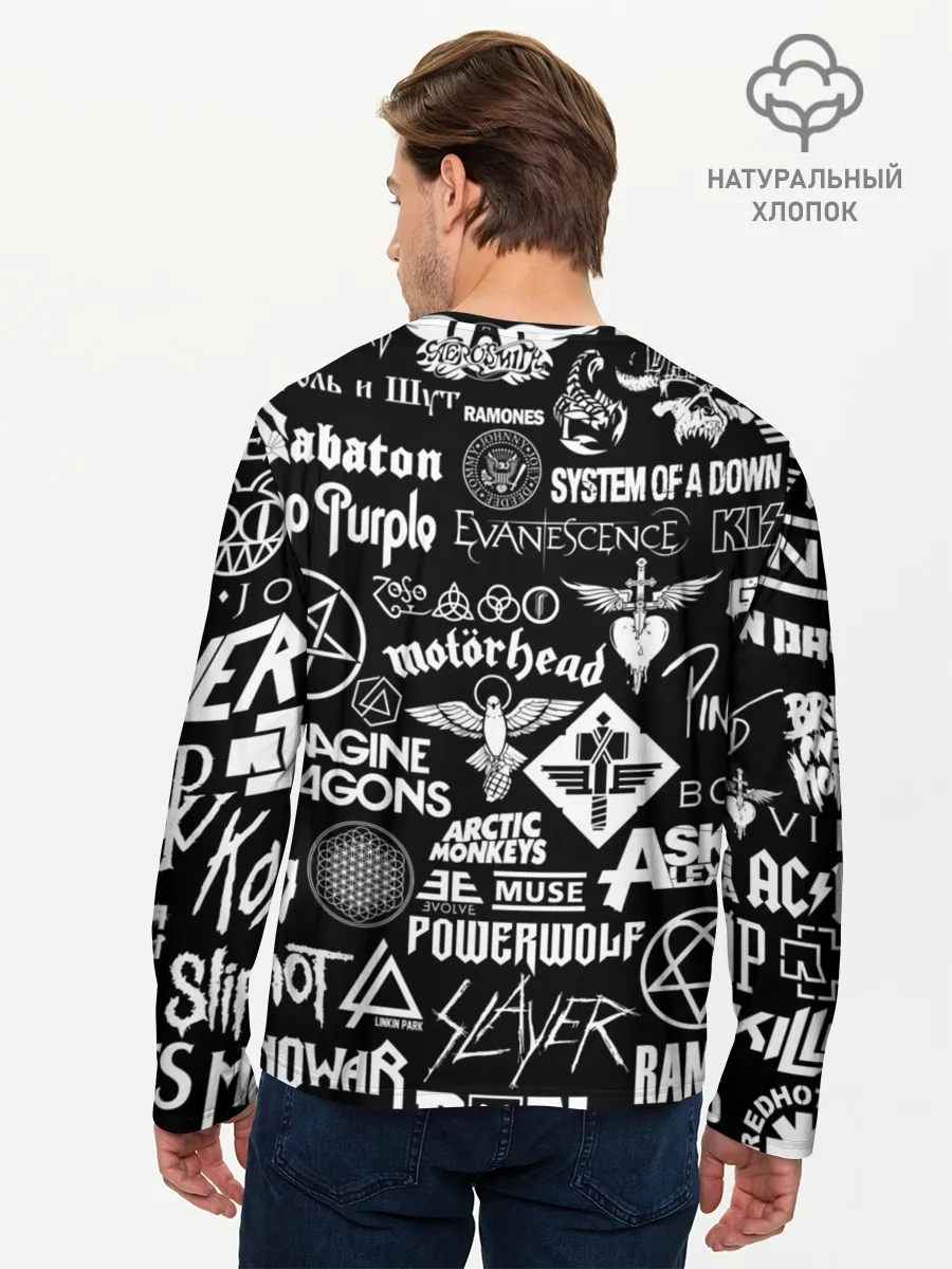 Мужской лонгслив базовый / ЛОГОТИПЫ РОК ГРУПП