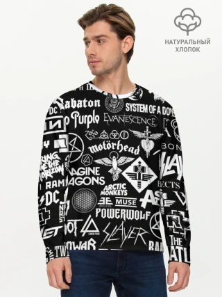 Мужской лонгслив базовый / ЛОГОТИПЫ РОК ГРУПП