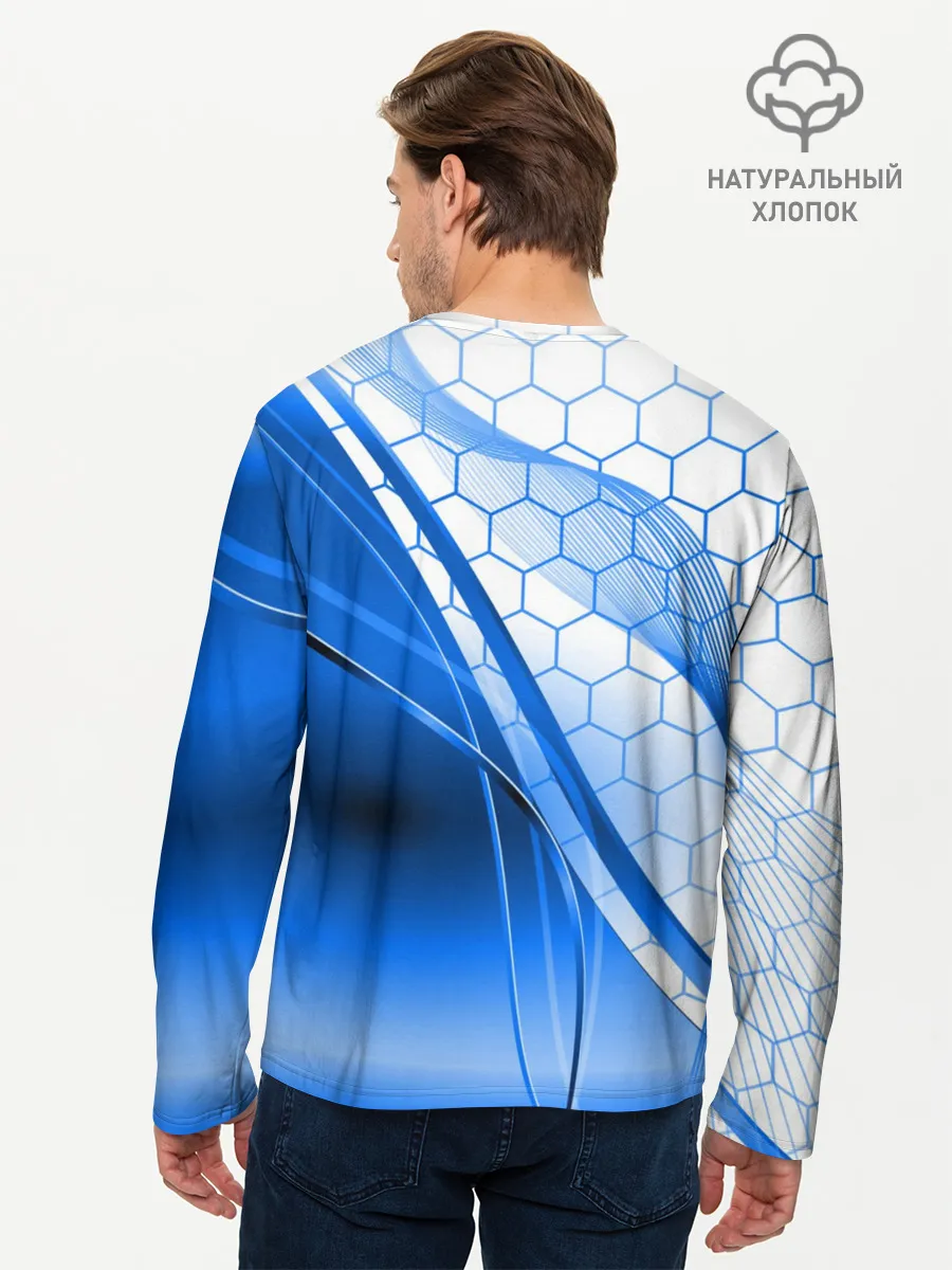 Мужской лонгслив базовый / ABSTRACT BLUE