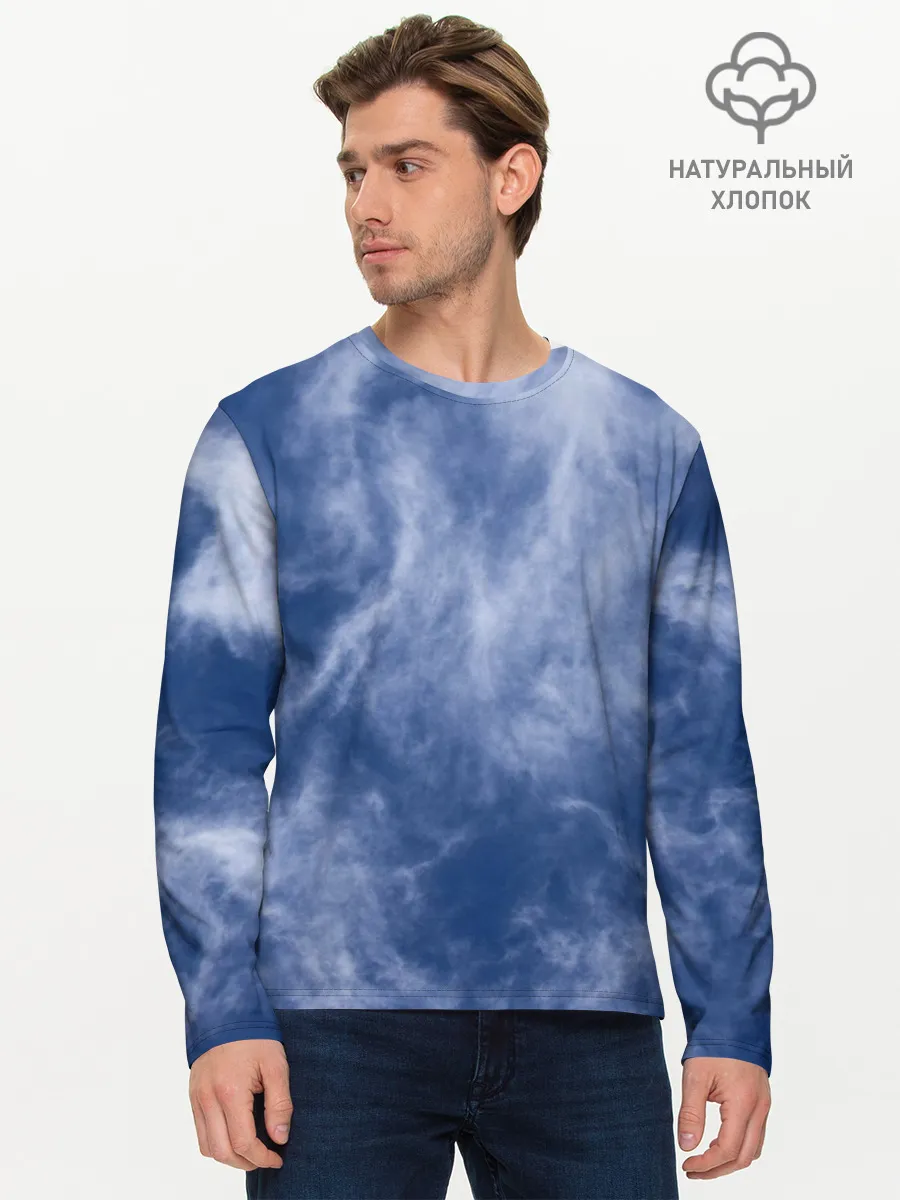 Мужской лонгслив базовый / Облака в небе