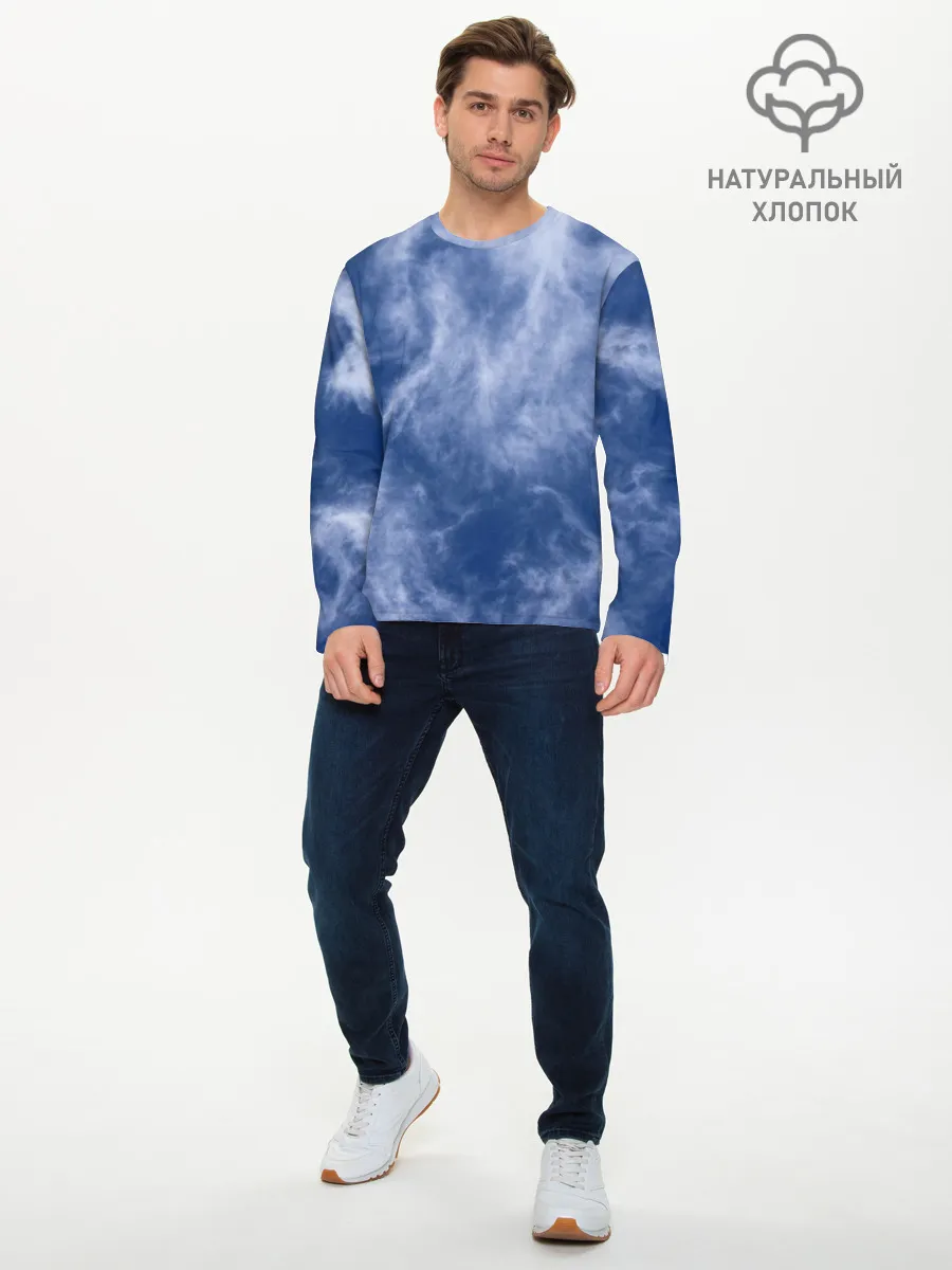 Мужской лонгслив базовый / Облака в небе
