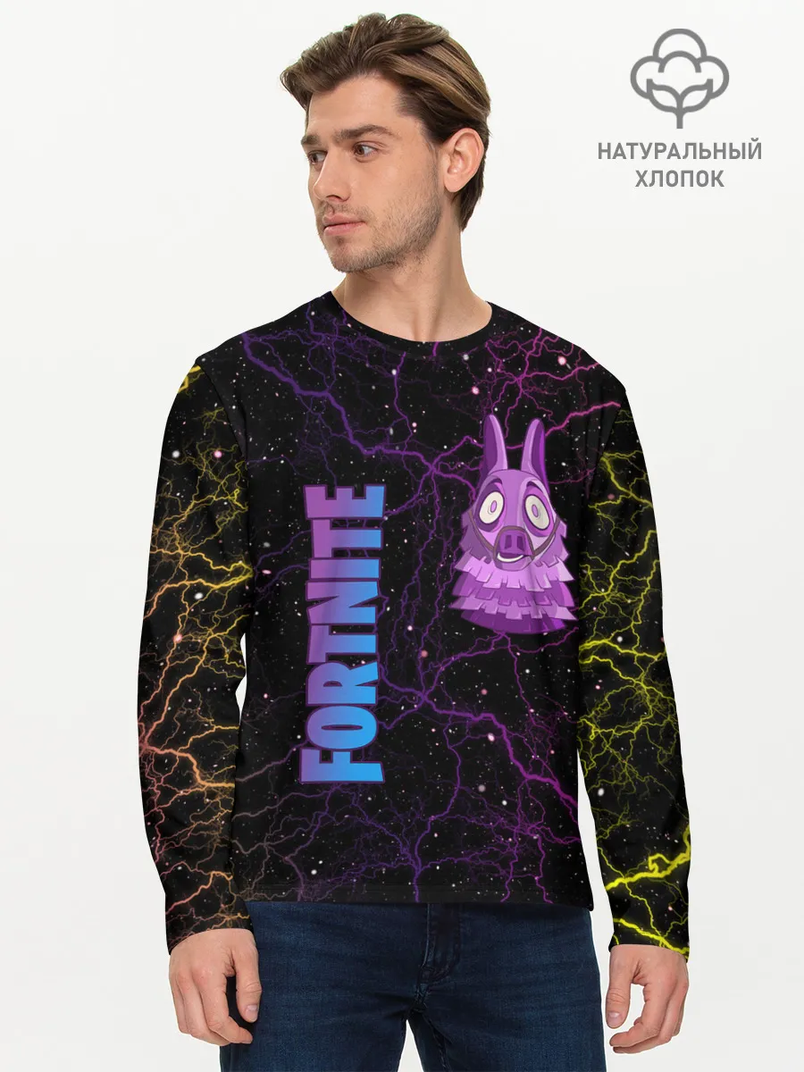 Мужской лонгслив базовый / Lama Fortnite