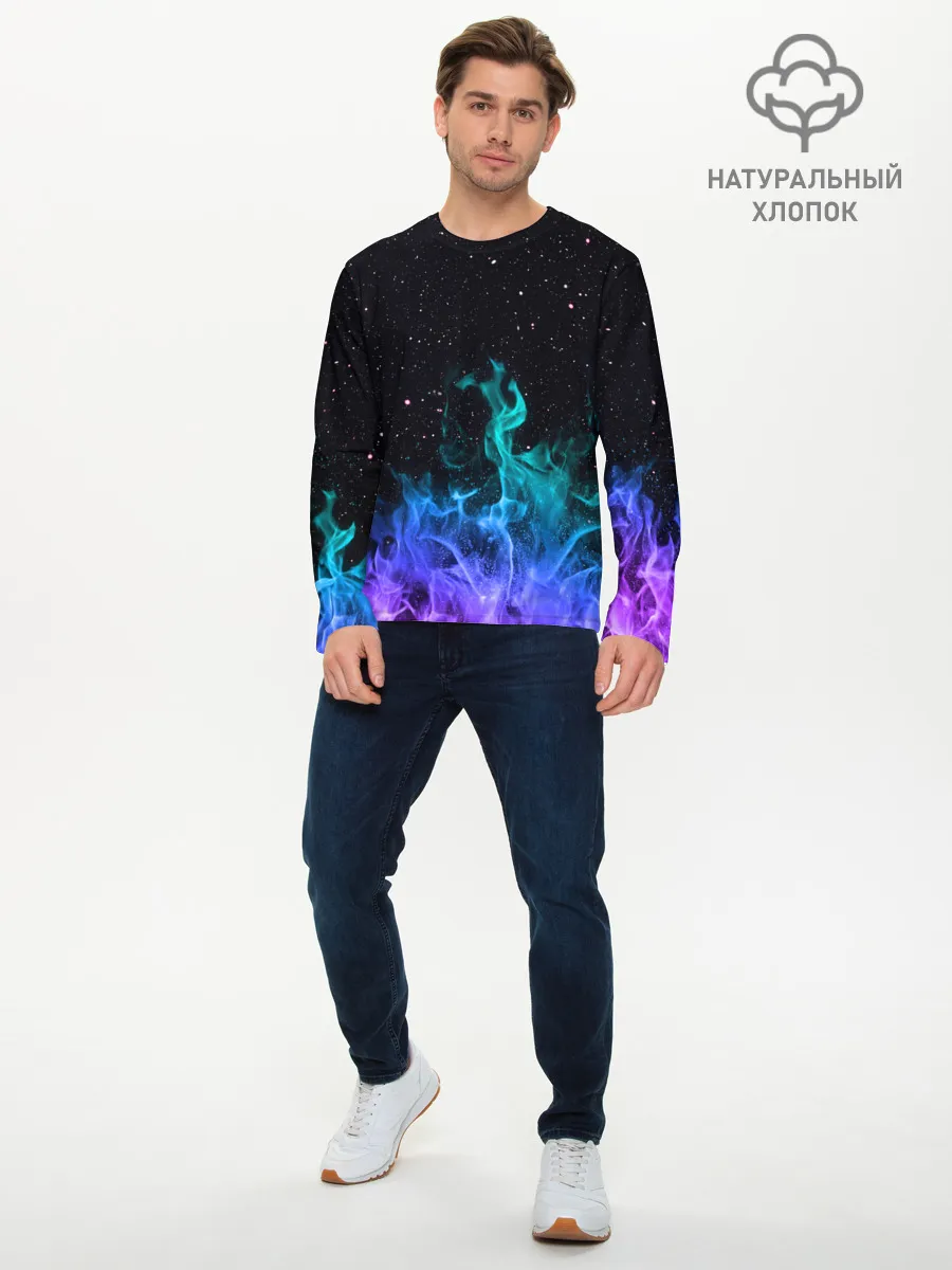 Мужской лонгслив базовый / Перламутровый огонь