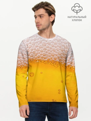 Мужской лонгслив базовый / ЖИВОЕ ПЕННОЕ