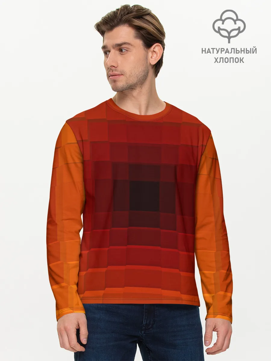 Мужской лонгслив базовый / оптическая иллюзия