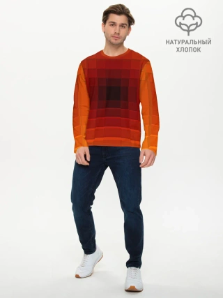 Мужской лонгслив базовый / оптическая иллюзия