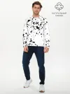 Мужской лонгслив базовый / Далматинец - брызги чёрными пятнами