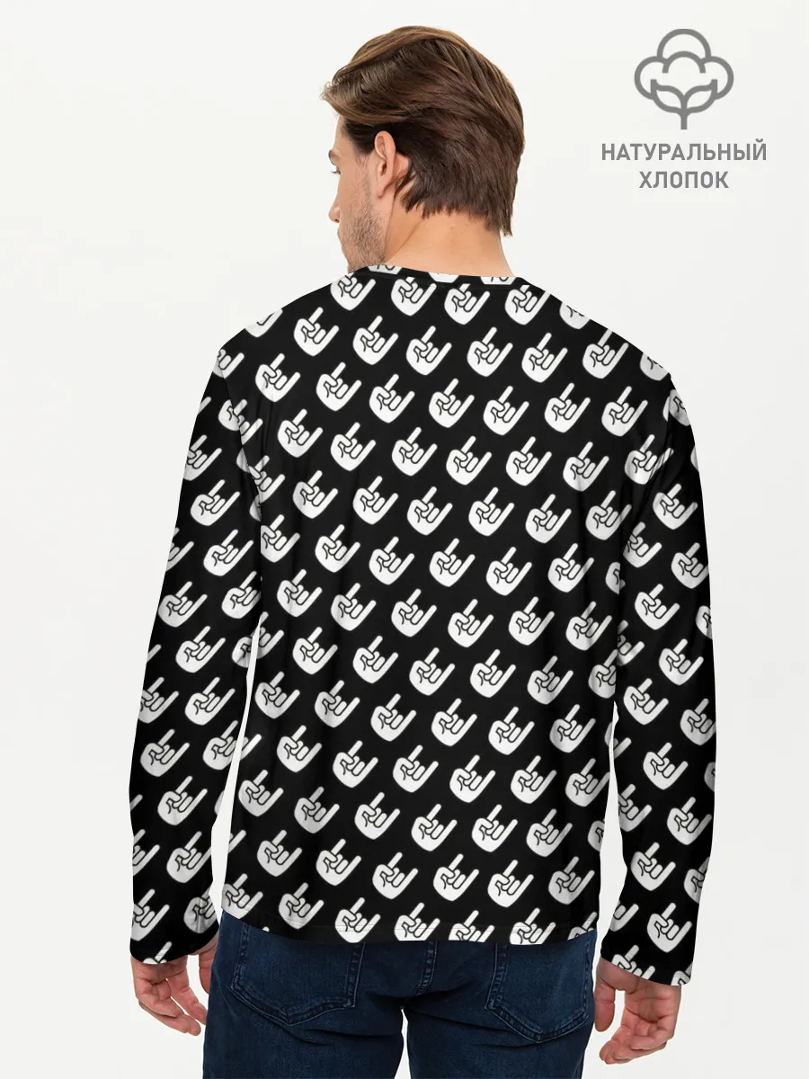 Мужской лонгслив базовый / Паттерн Рок коза