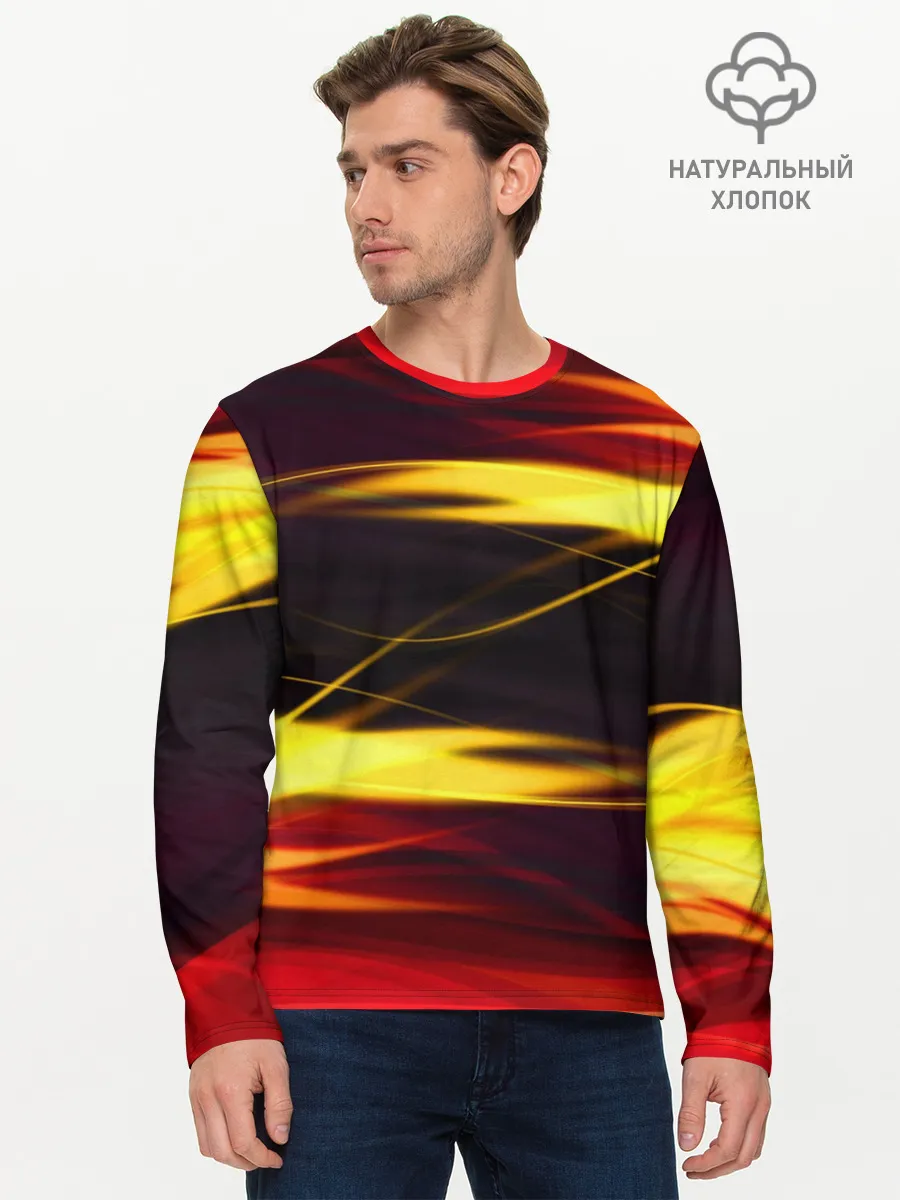Мужской лонгслив базовый / Языки Пламени