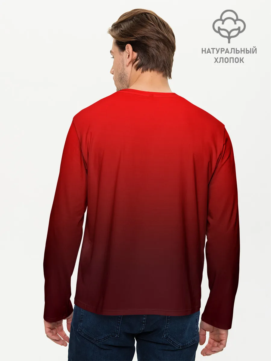 Мужской лонгслив базовый / monokuma на красном градиенте
