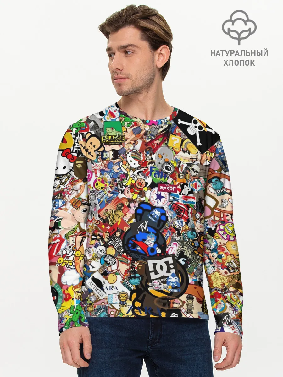 Мужской лонгслив базовый / Стикеры