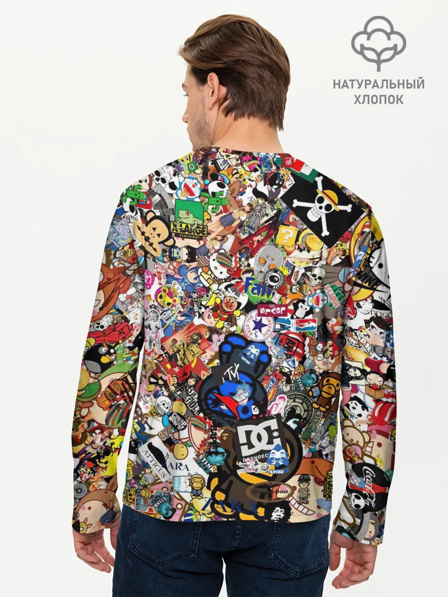 Мужской лонгслив базовый / Стикеры