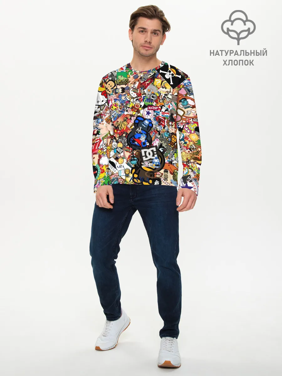 Мужской лонгслив базовый / Стикеры