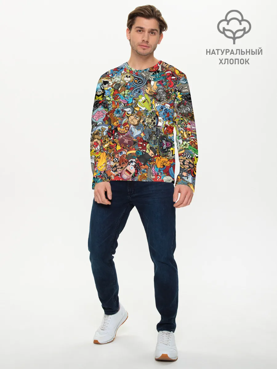 Мужской лонгслив базовый / Стикеры